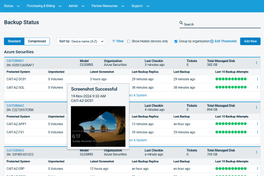 Backupify Dashboard
