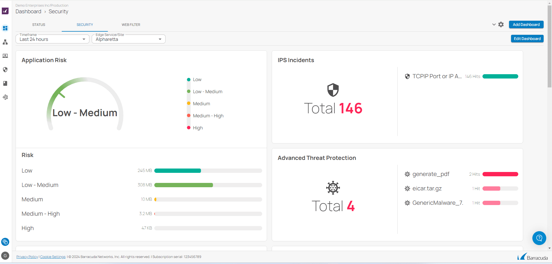Barracuda Dashboard