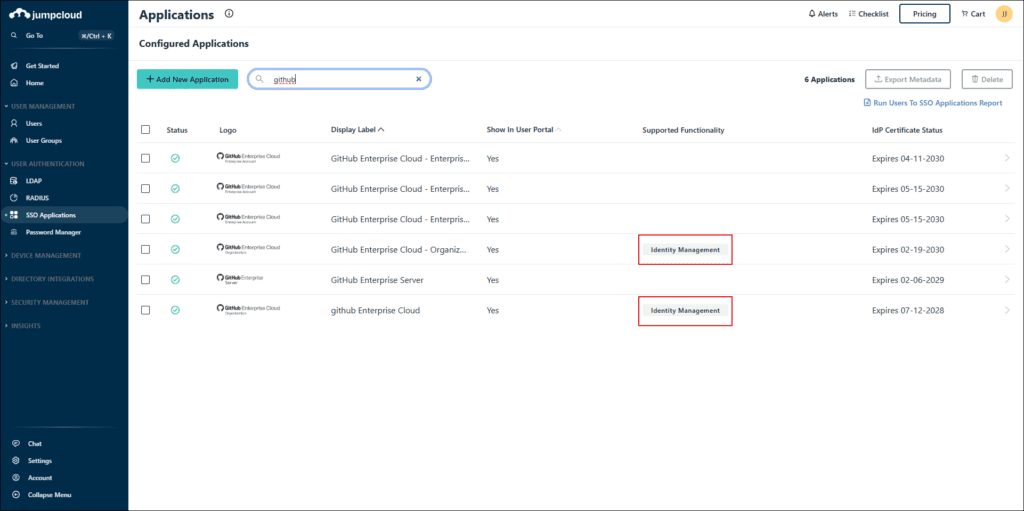 Jumpcloud Dashboard