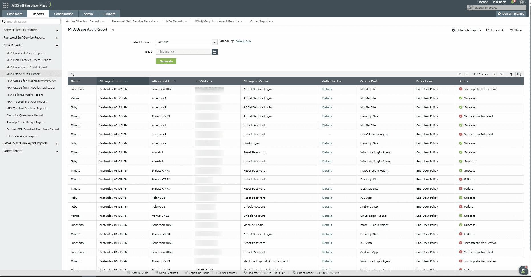 ManageEngine Dashboard