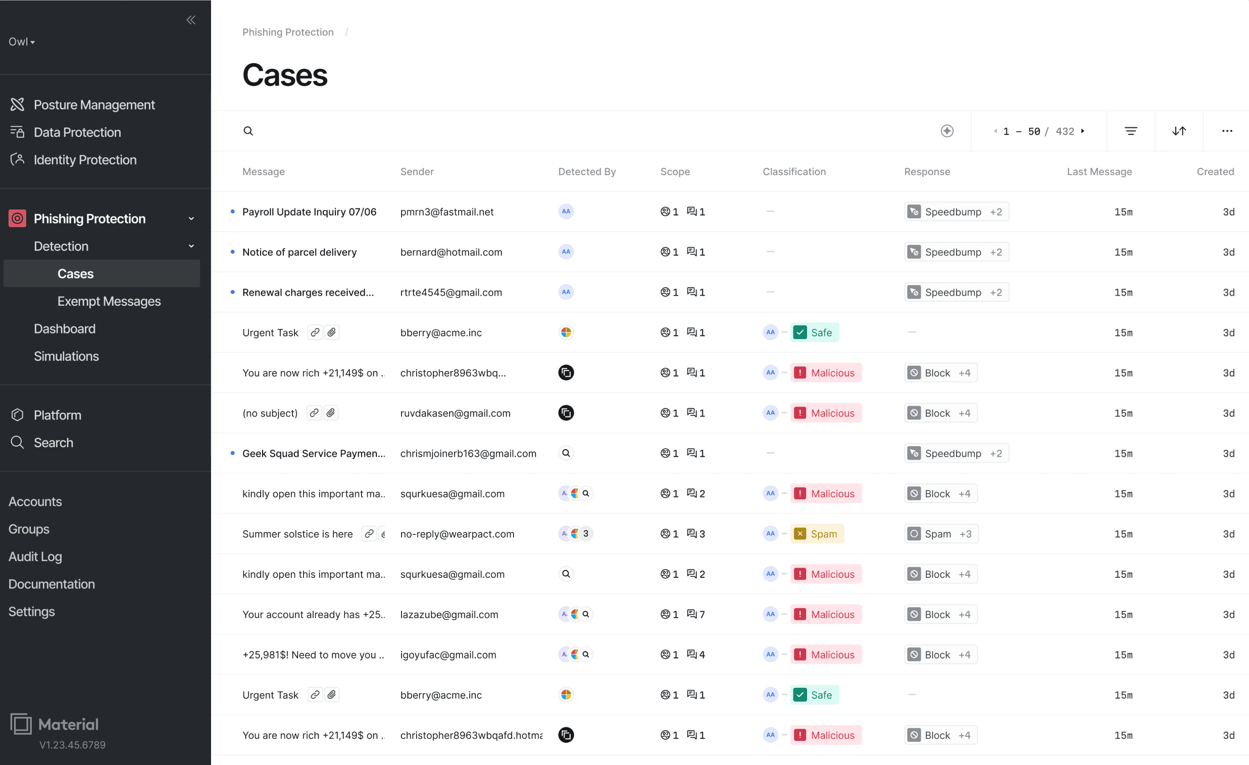 Material Security Dashboard