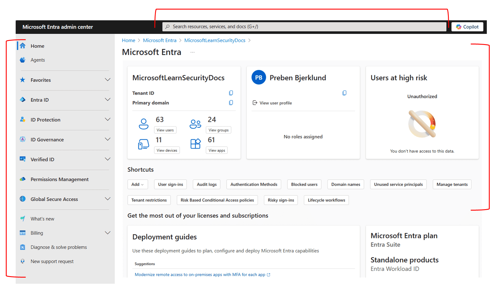 Microsoft Entra Dashboard