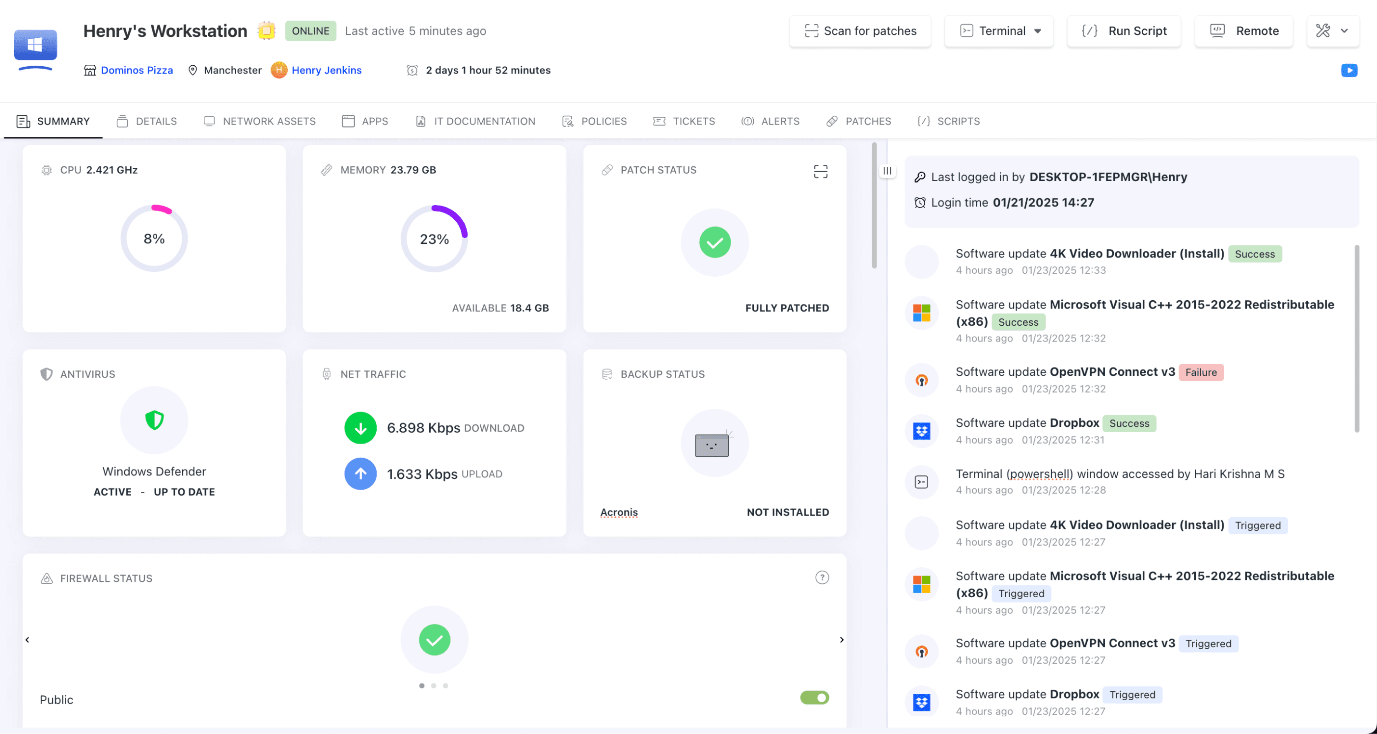 Superops Dashboard