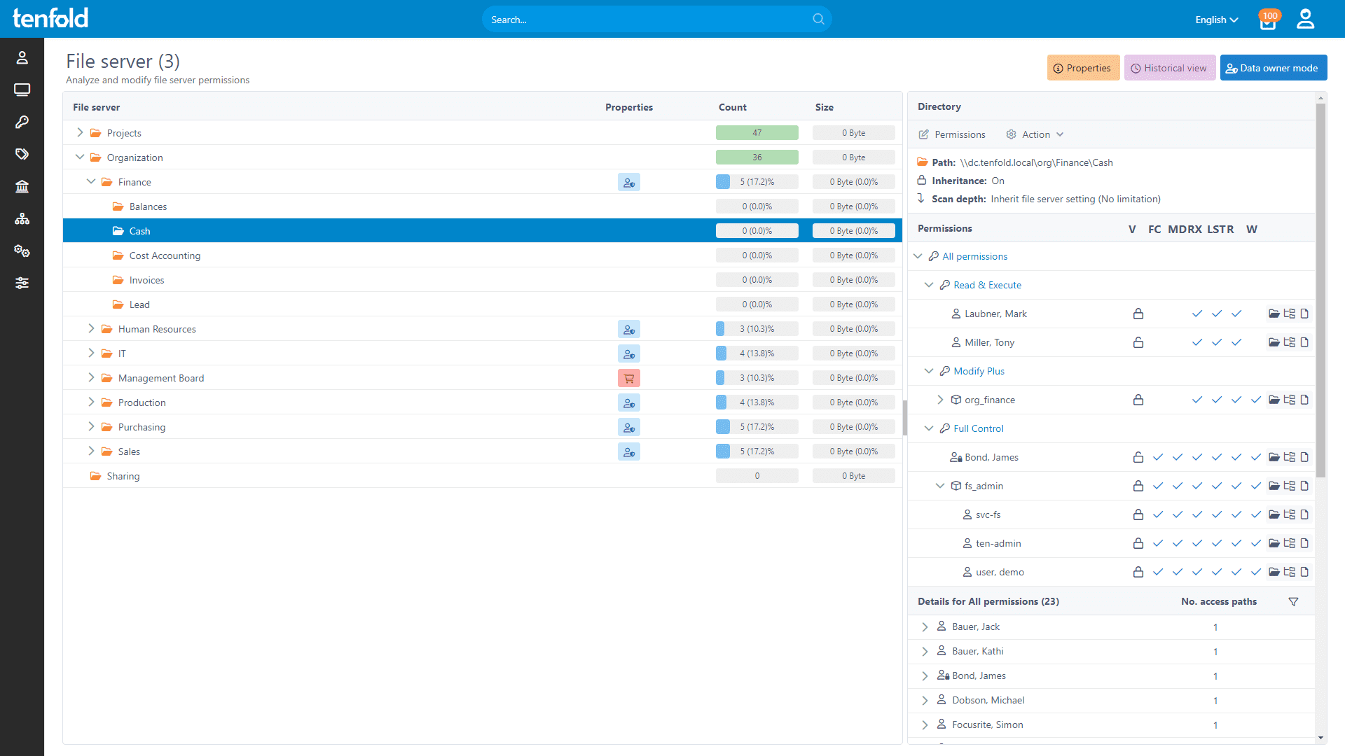 Tenfold Dashboard
