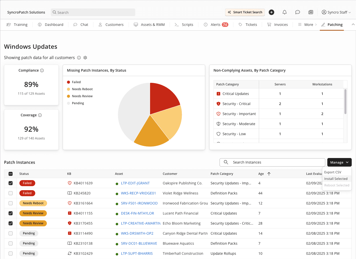 Synchro Dashboard