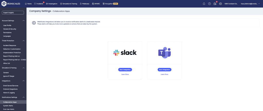 IRONSCALES Slack & Teams