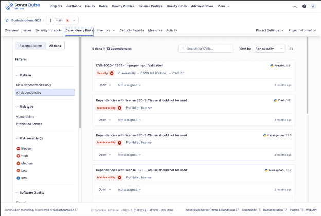 SonarQube Interface