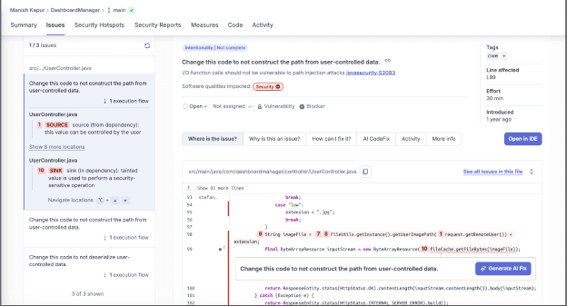 SonarQube Interface
