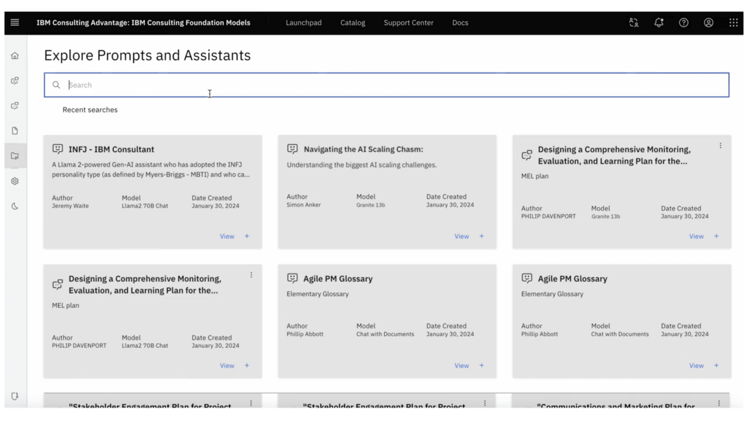 IBM Prompt Dashboard