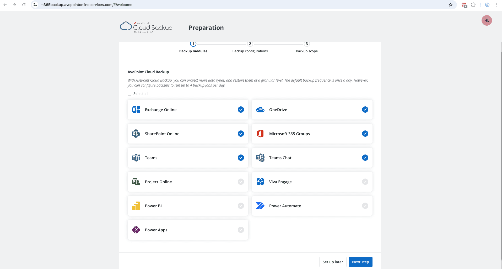 M365 Backups Avepoint
